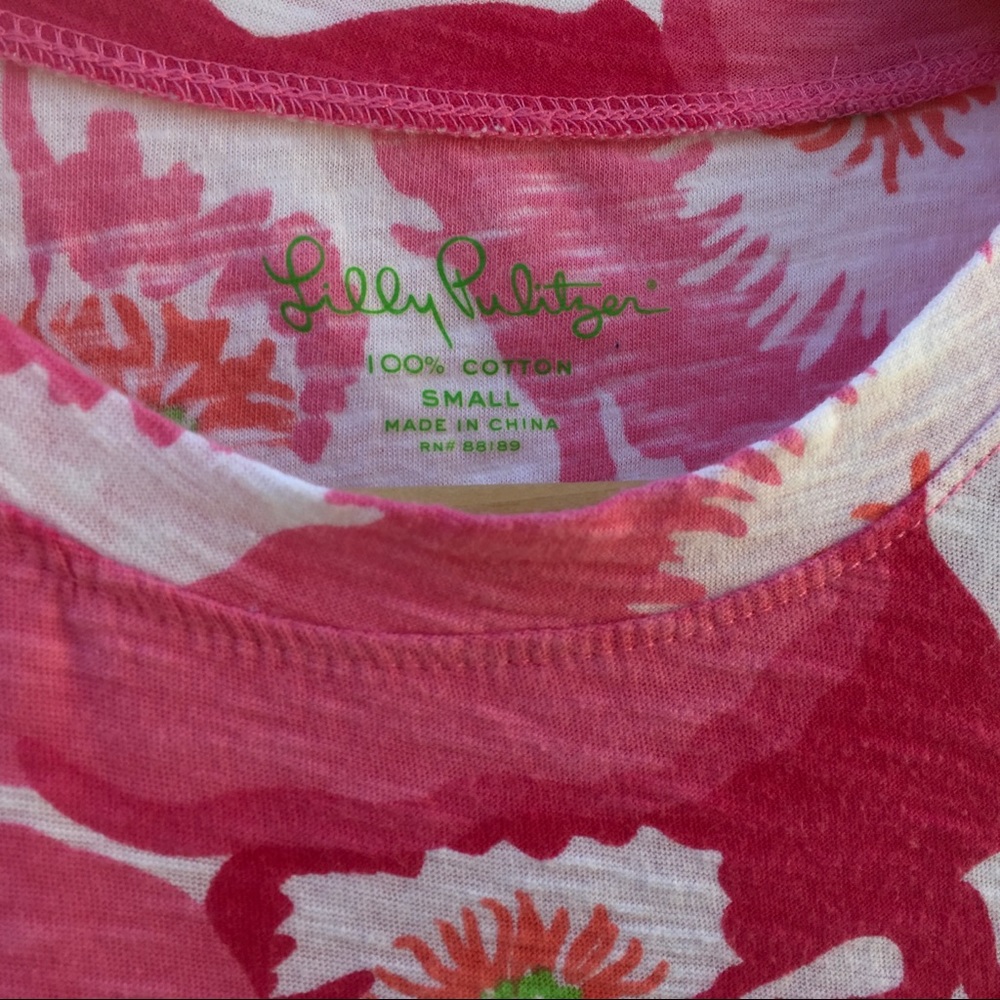 Lilly Pulitzer Pink Floral Tee - Picture 3 of 3